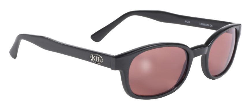 KD's - 22120 Matte Black/Rose Lens KD sunglasses, motorcycle sunglasses, matte frame, rose lenses, biker sunglasses,
